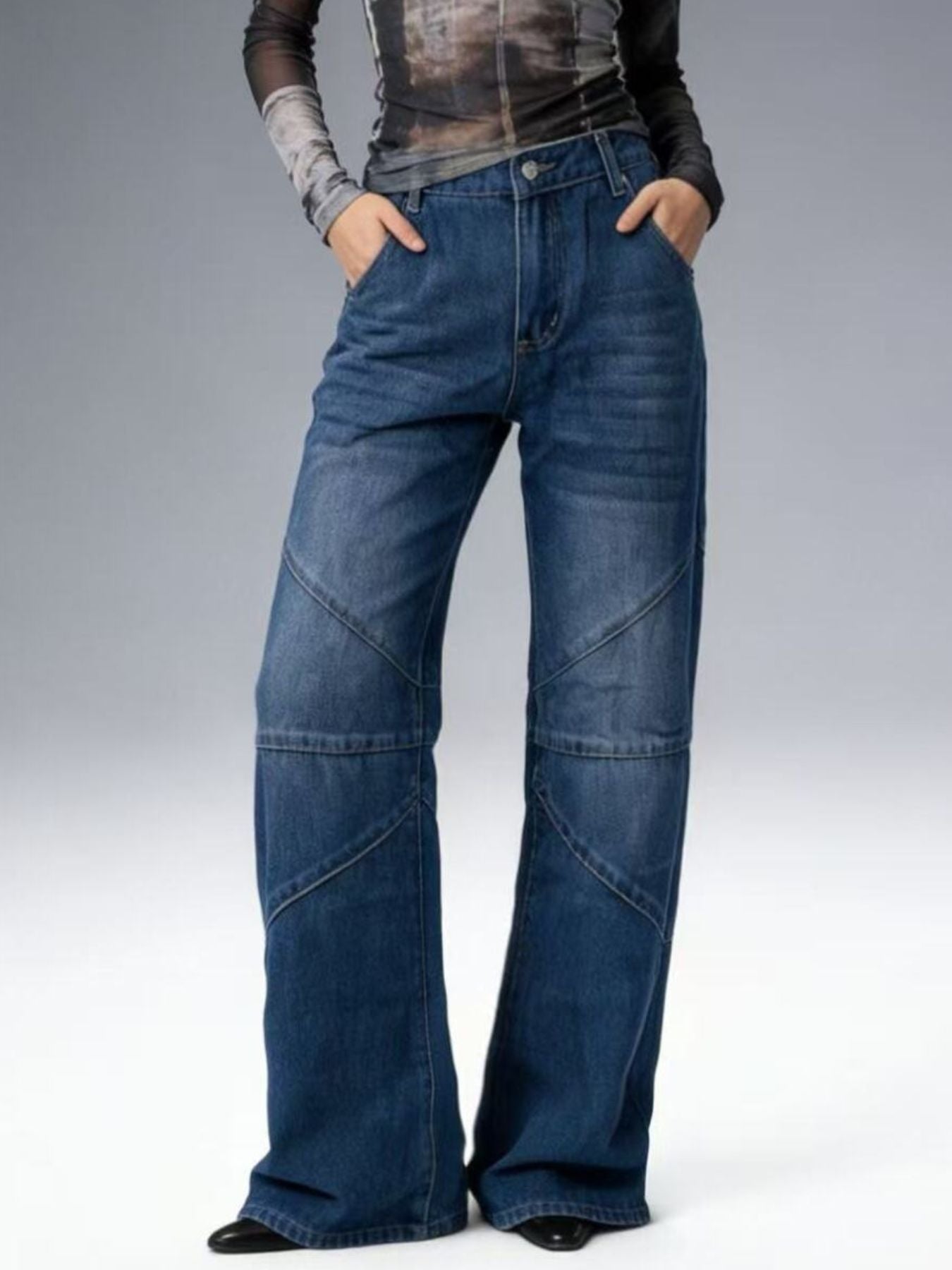 Hazel Blues® | Vintage Wash Wide Leg Jeans