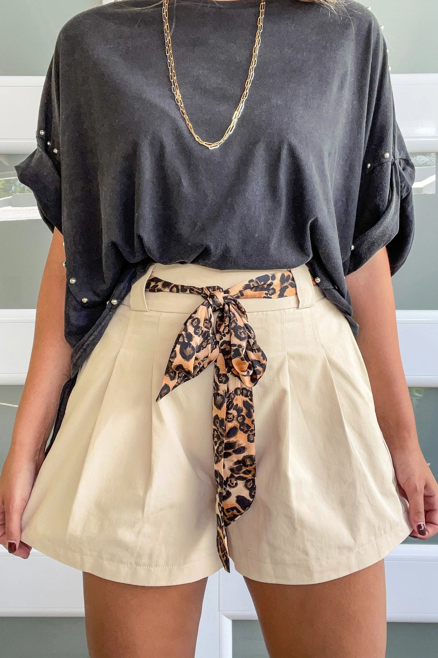Hazel Blues® | Spot On Shorts | Leopard Wide Leg Shorts