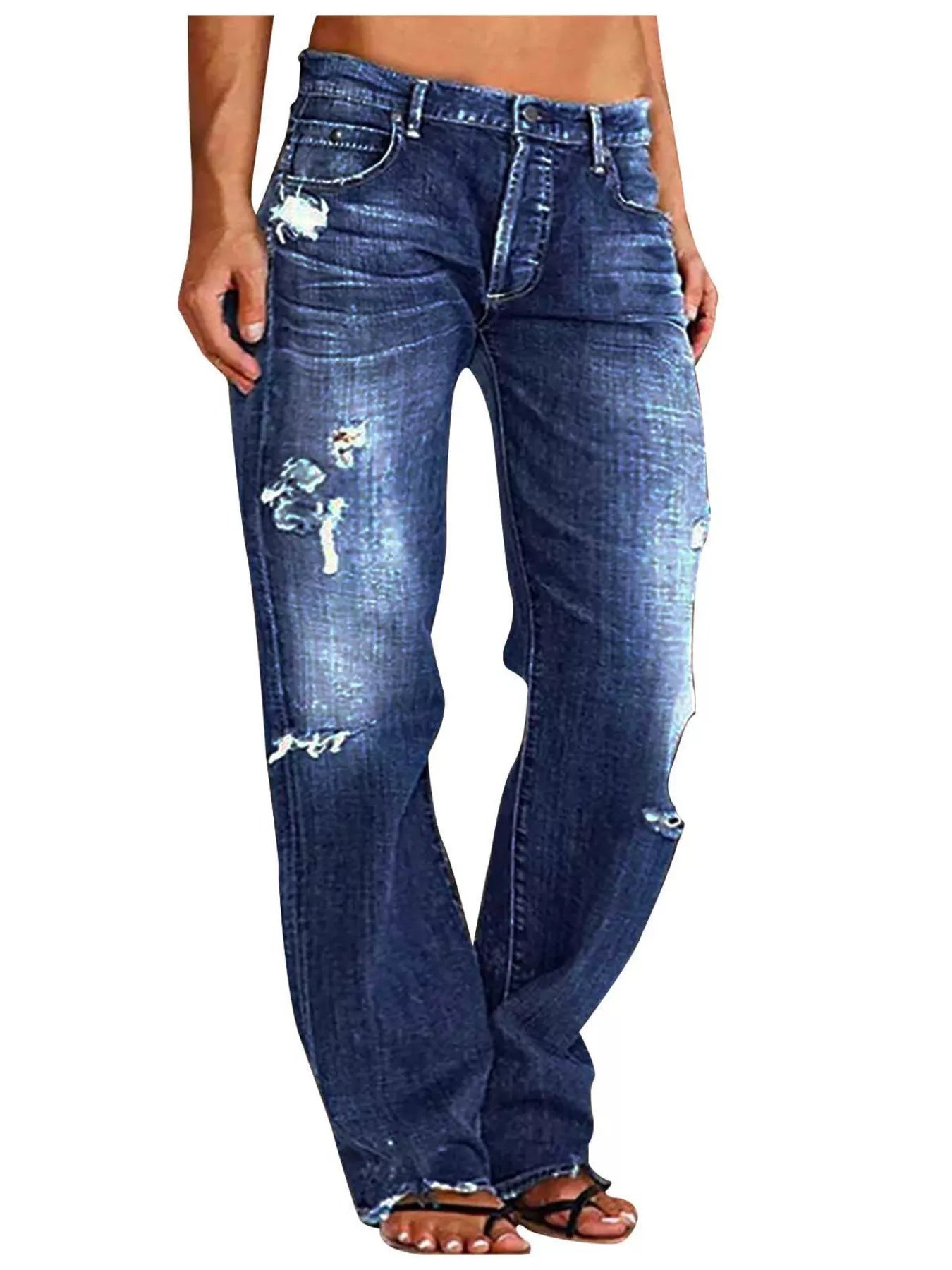 Hazel Blues® | Distressed Loose Fit Jeans