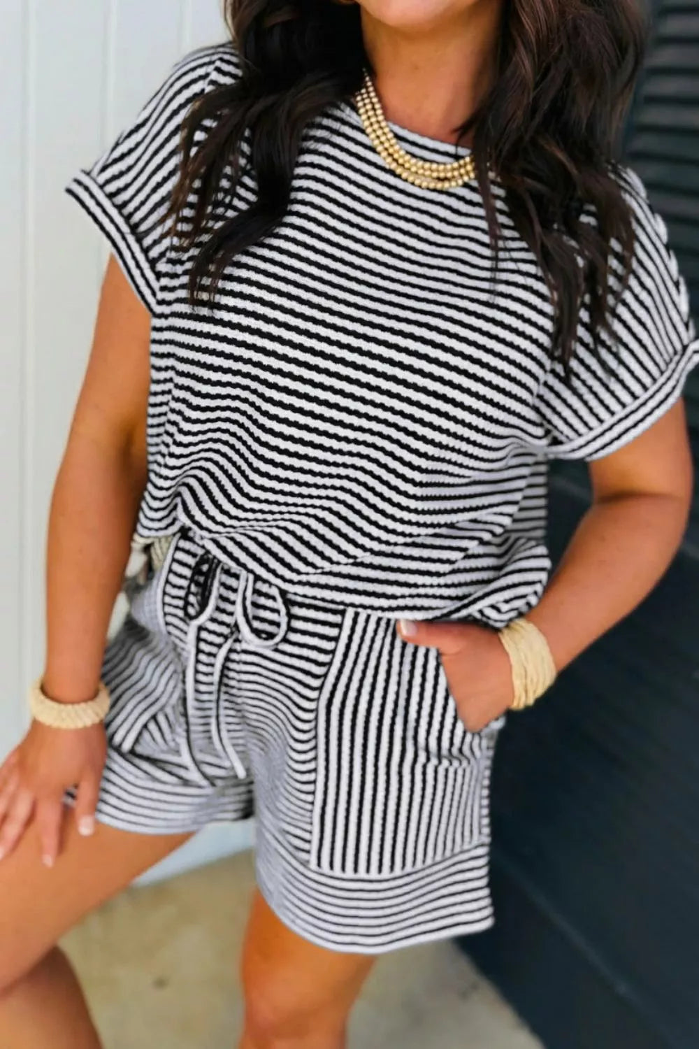 Hazel Blues® | Stripe Right Shorts | Striped Shorts