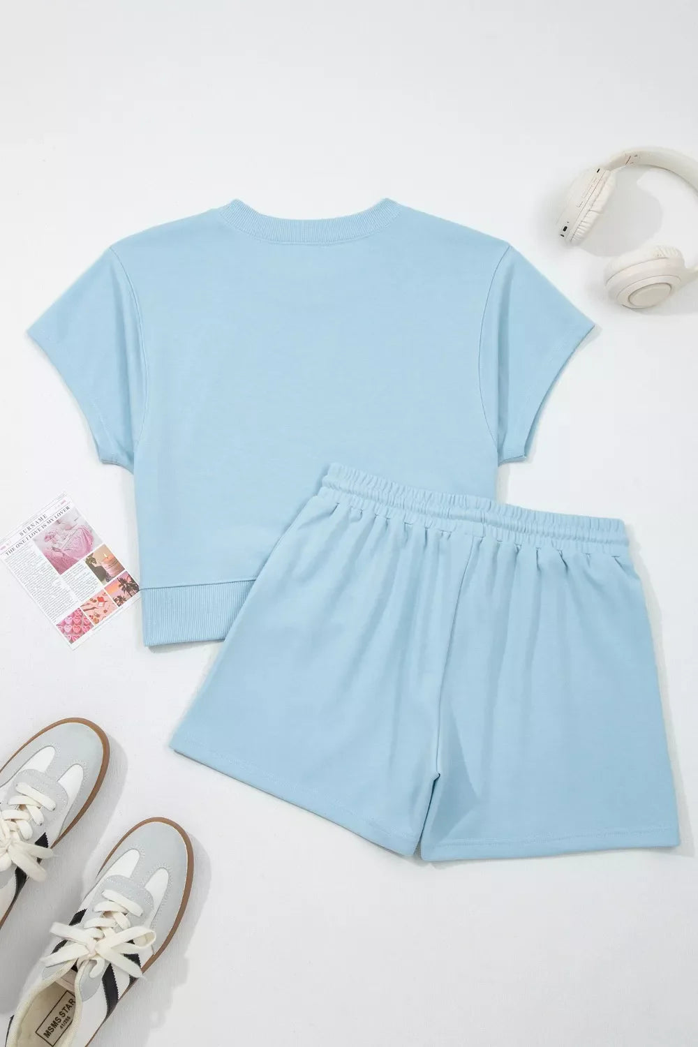 Hazel Blues® | Solid Color Loose Tee Drawstring Shorts 2pcs Outfit Set