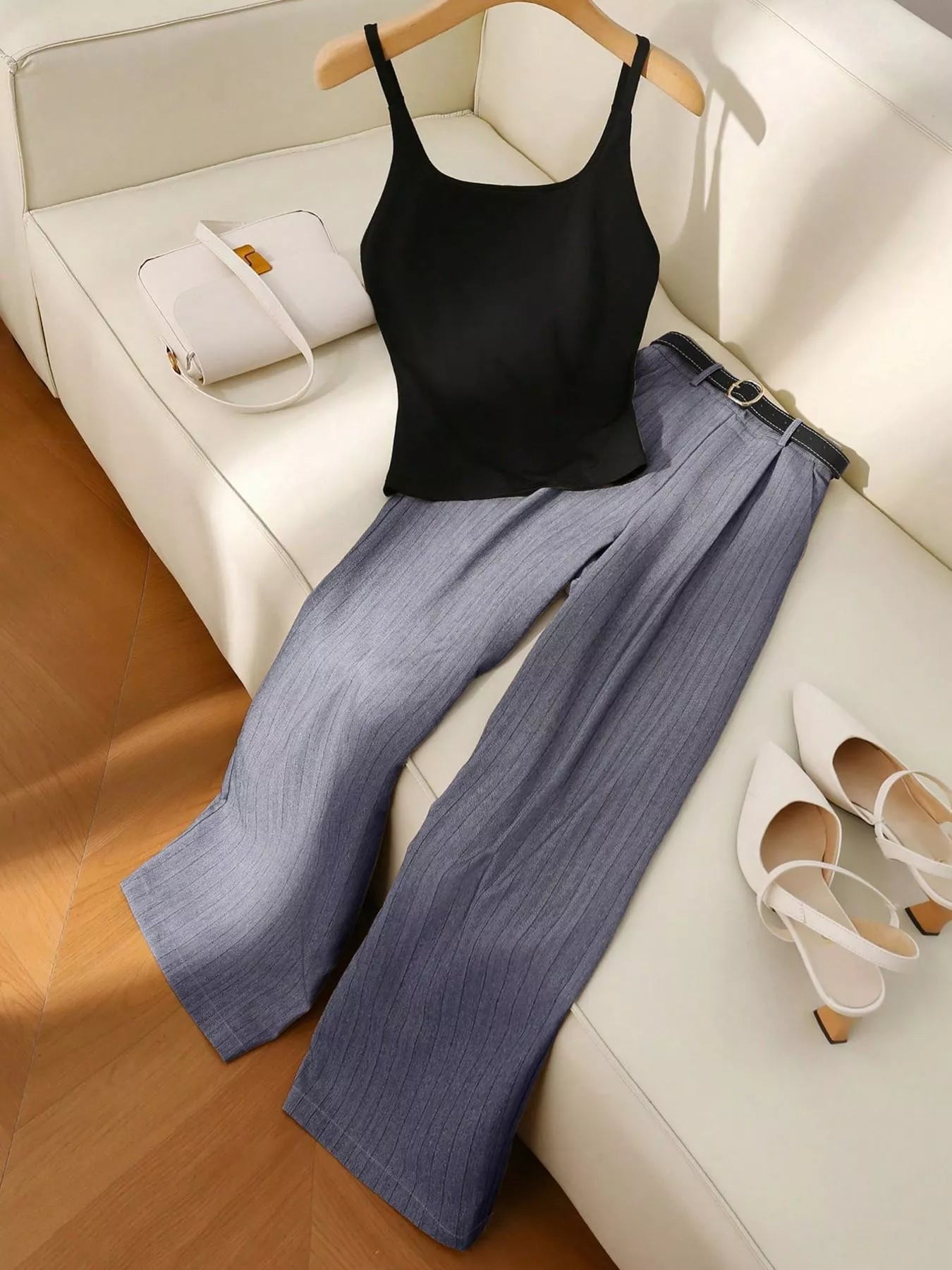Hazel Blues® | Sleeveless Top and Wide-Leg Pants Set
