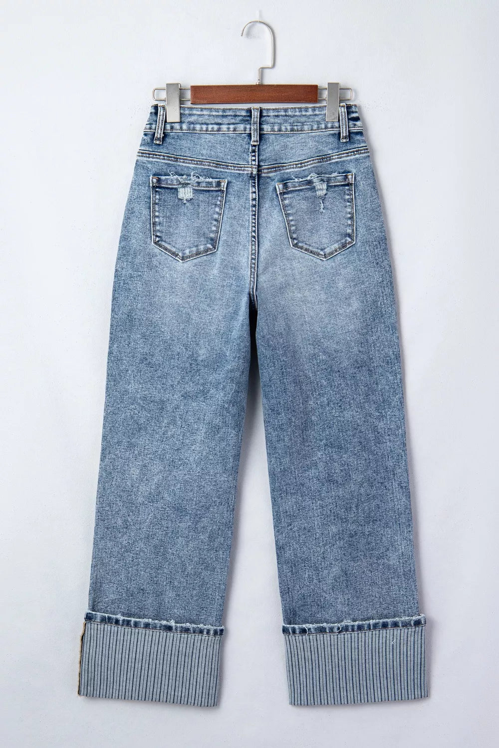 Hazel Blues® | Cuffed Straight Loose Jeans
