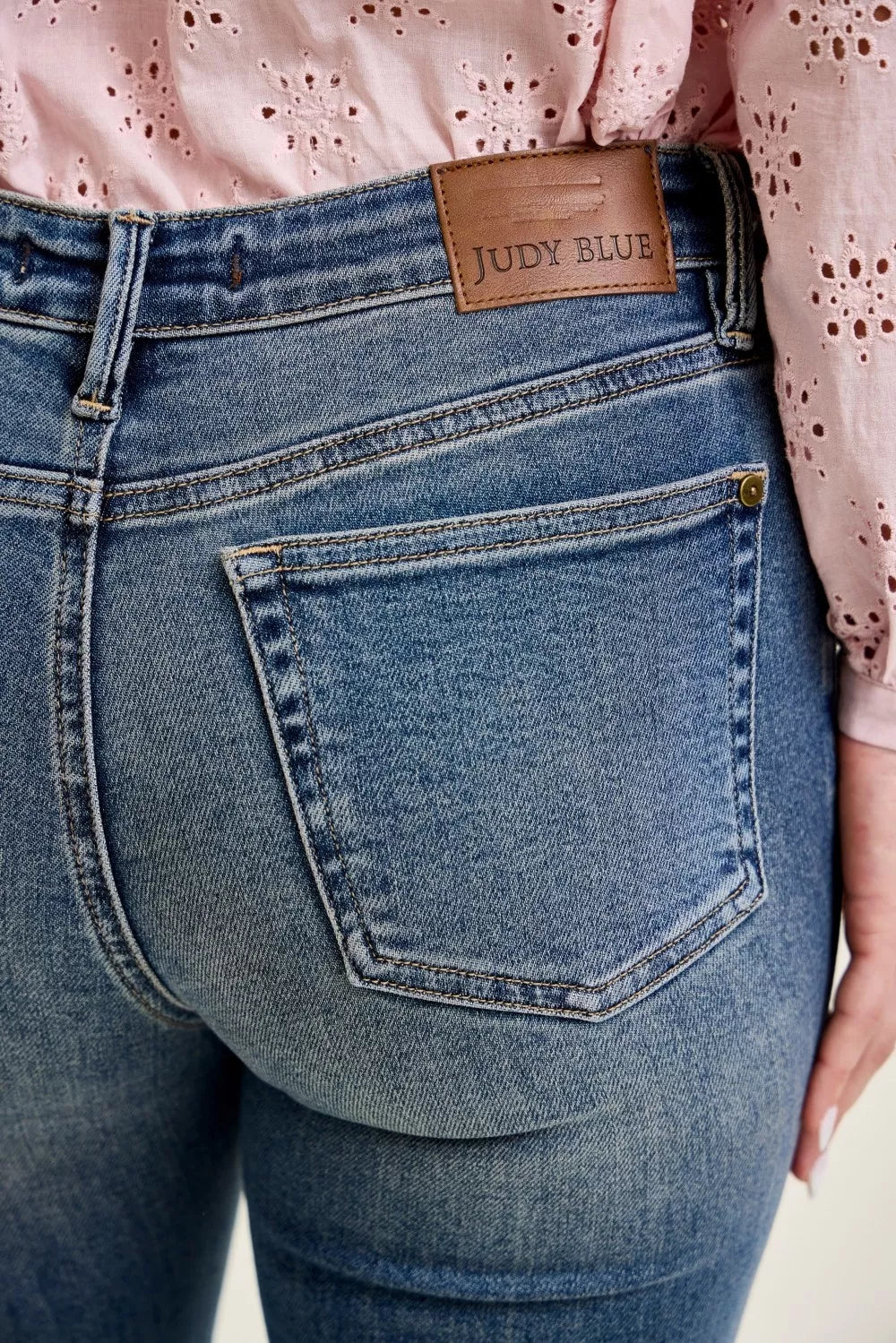 Hazel Blues® | Judy Blue Mid Rise Flare Jeans with Front Flap Pockets