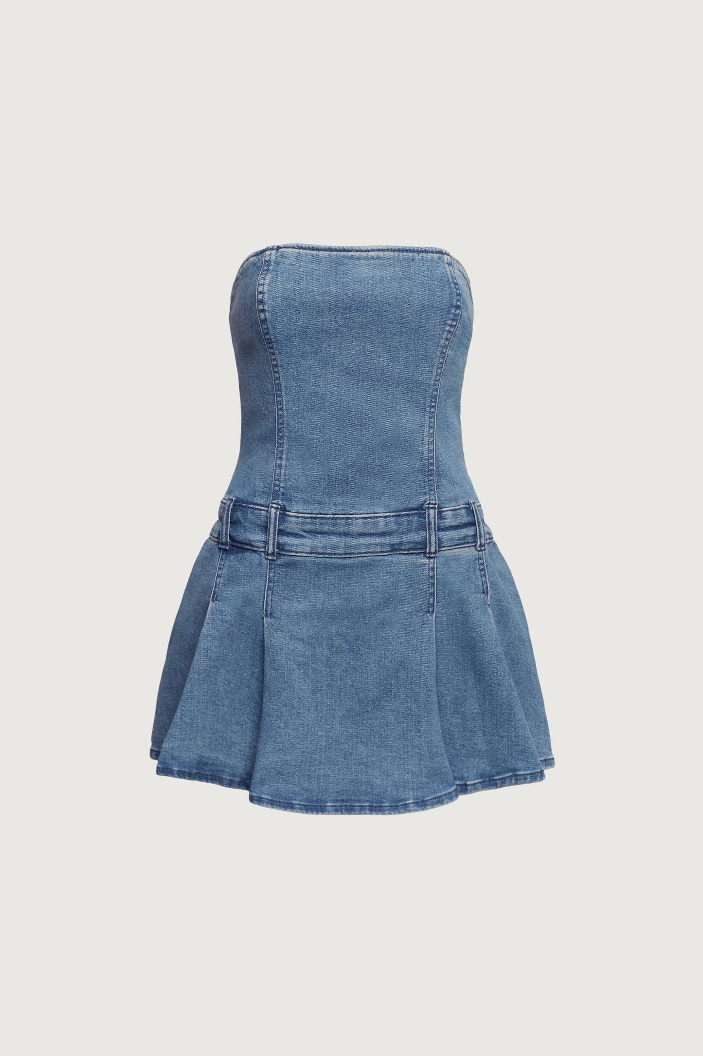 DENIM TUBE MINI DRESS