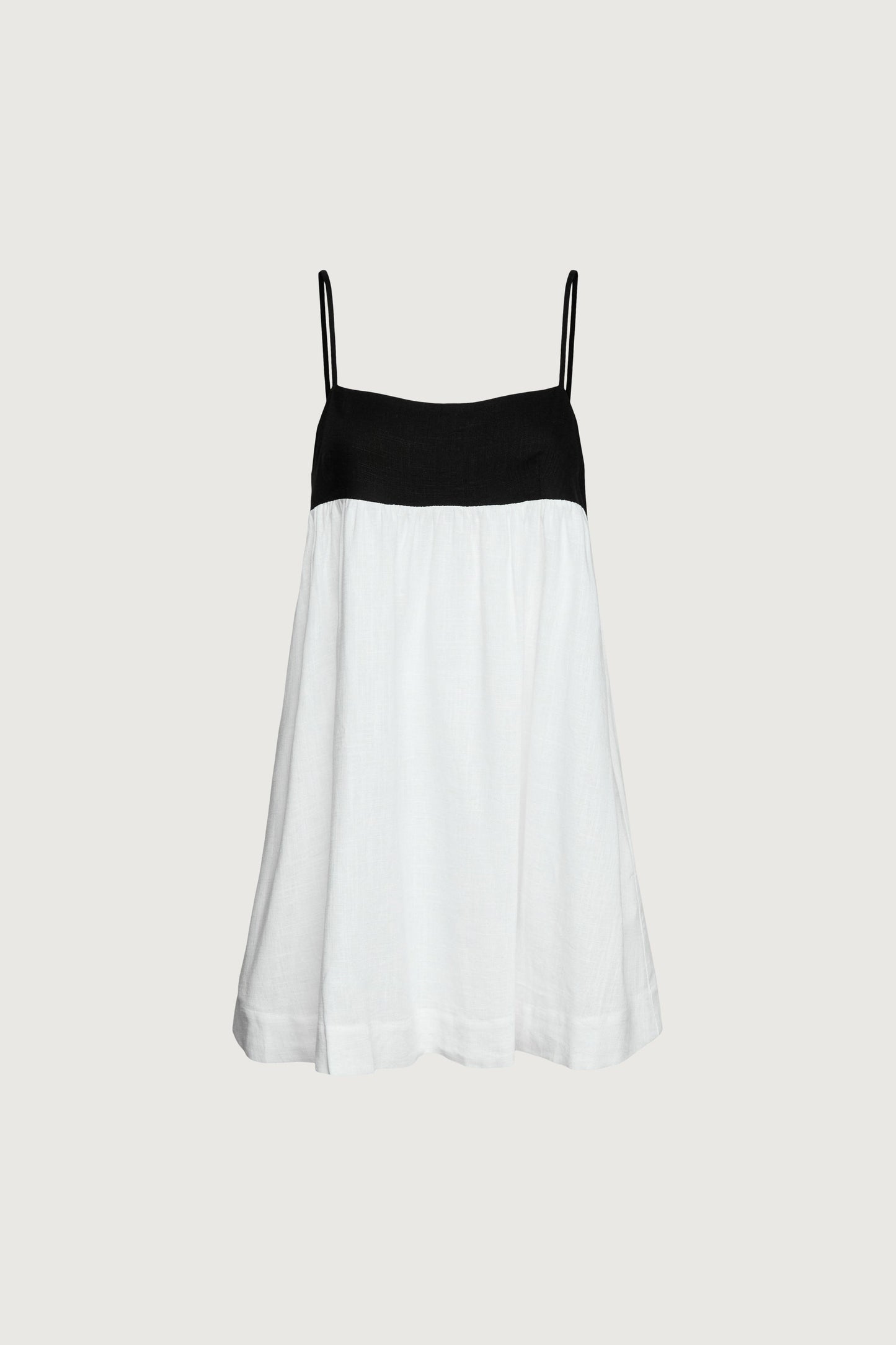 CONTRAST BABYDOLL MIDI DRESS
