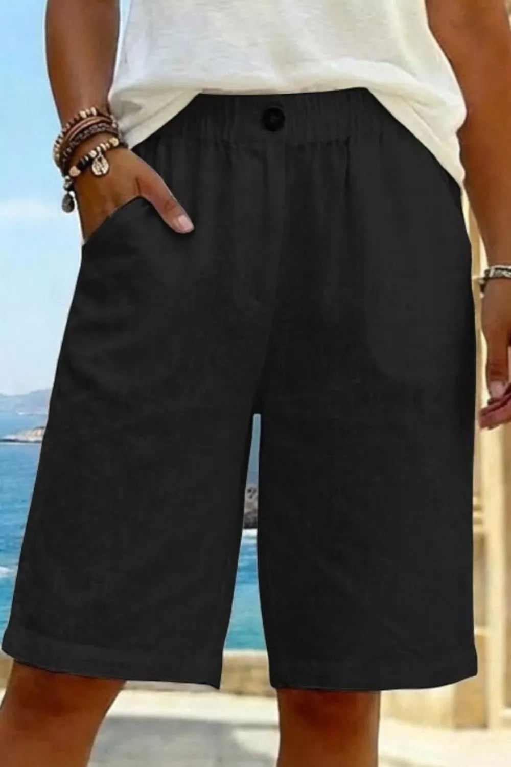 Hazel Blues® | Elastic Waist Shorts