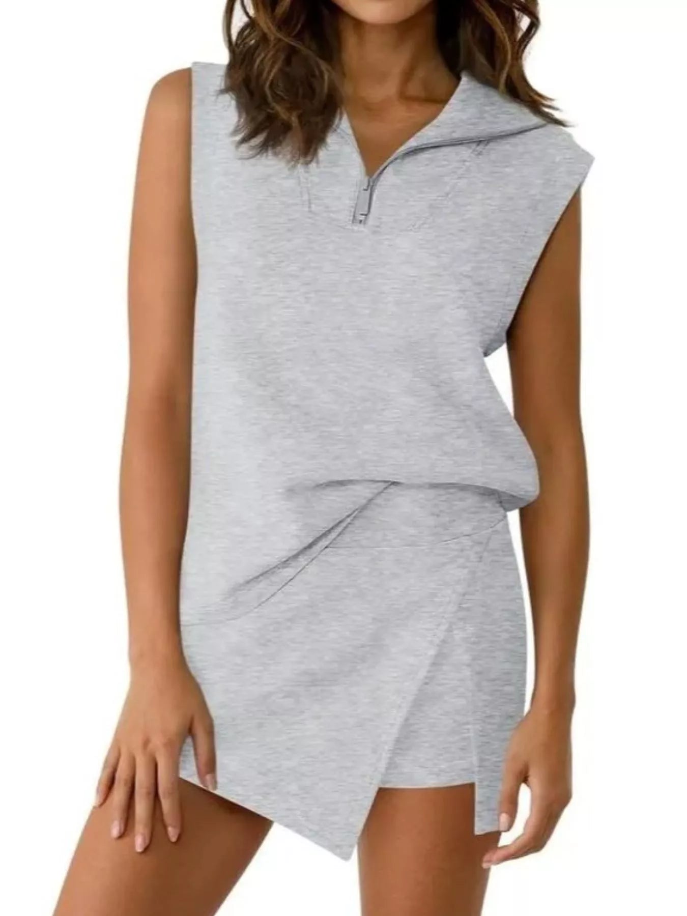 Hazel Blues® | Quarter Zip Top and Skort Set