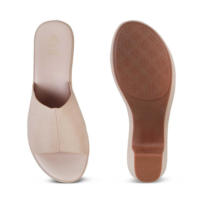 The Brixy Beige Women's Casual Block Heel Sandals Tresmode - Tresmode
