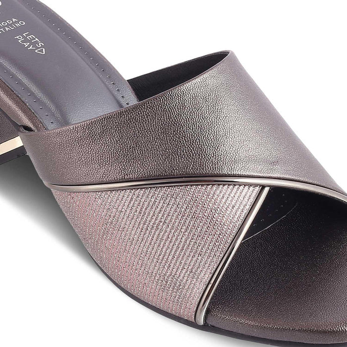 The Macky Pewter Women's Dress Block Heel Sandals Tresmode - Tresmode