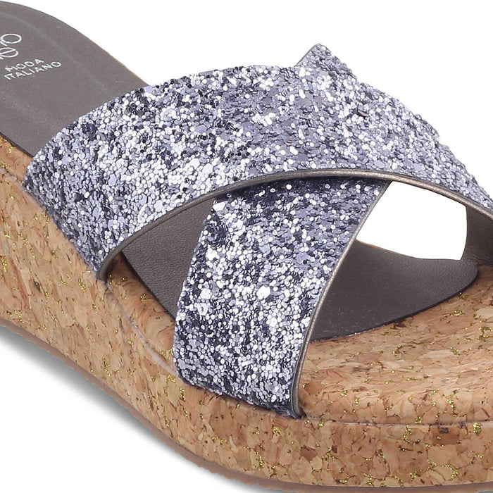 The Mary Pewter Women's Dress Wedge Sandals Tresmode - Tresmode