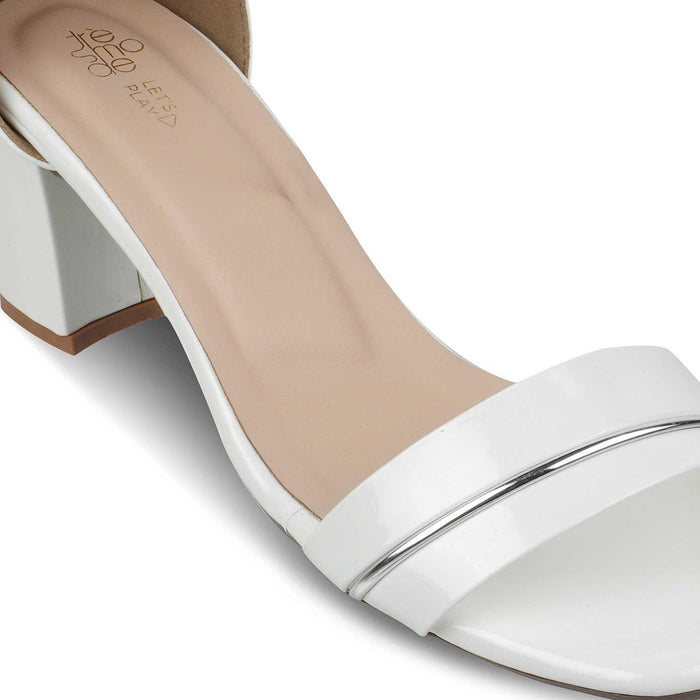 The Seel White Women's Dress Block Heel Sandals Tresmode - Tresmode