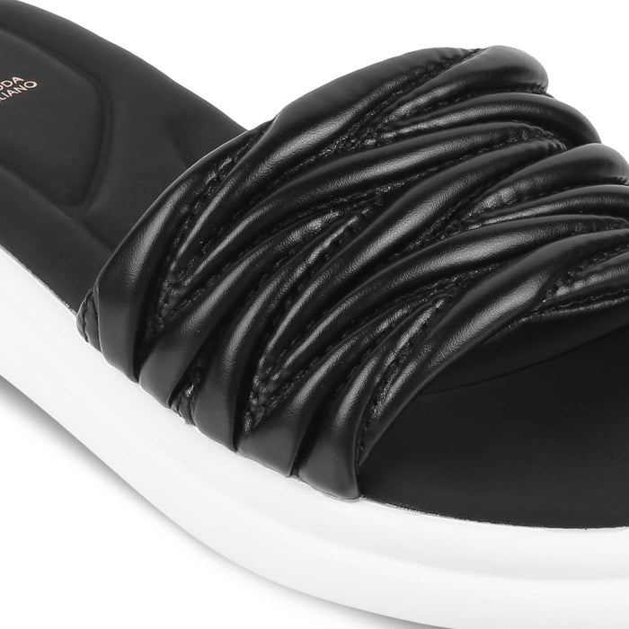 Flatform Black Women's Casual Platform Flats Tresmode