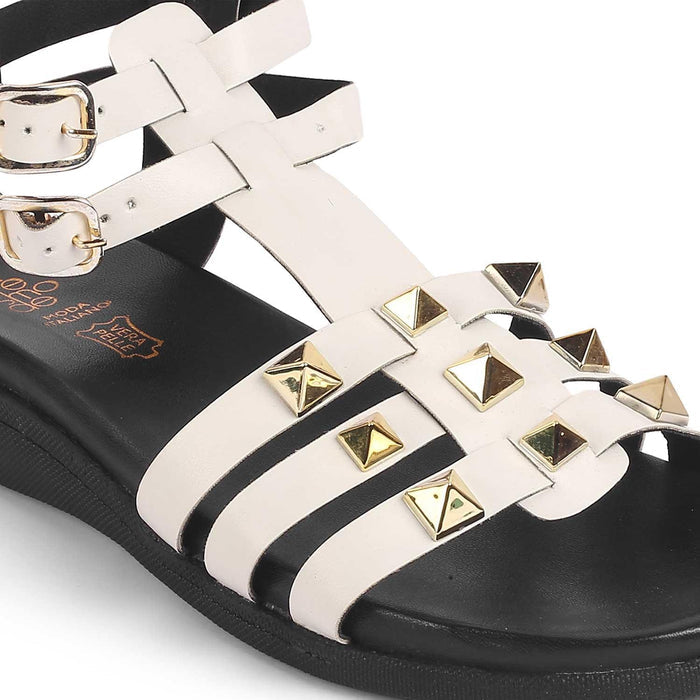 Nia White Dress Platform Flats For Women Tresmode