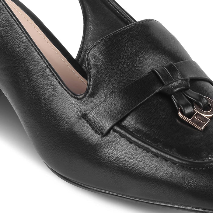 Niso Black Women's Dress Slingback Block Heel Sandals Tresmode