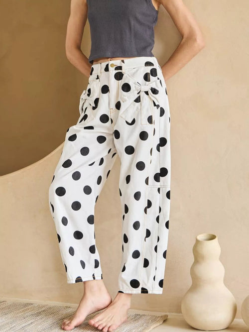 Hazel Blues® |  Polka Dot High-Waisted Jeans