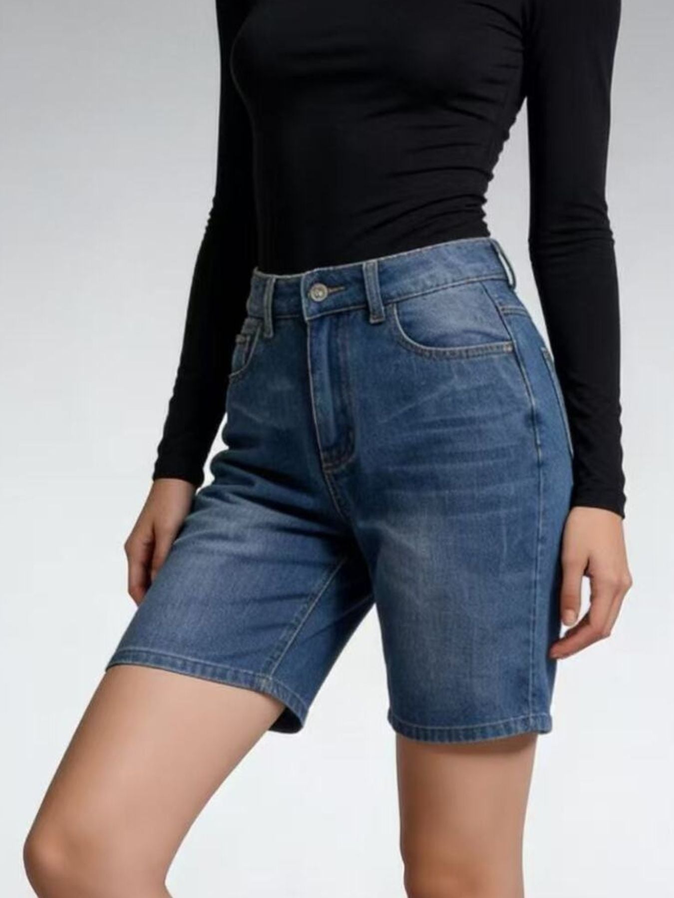 Hazel Blues® |  High Waist Denim Shorts