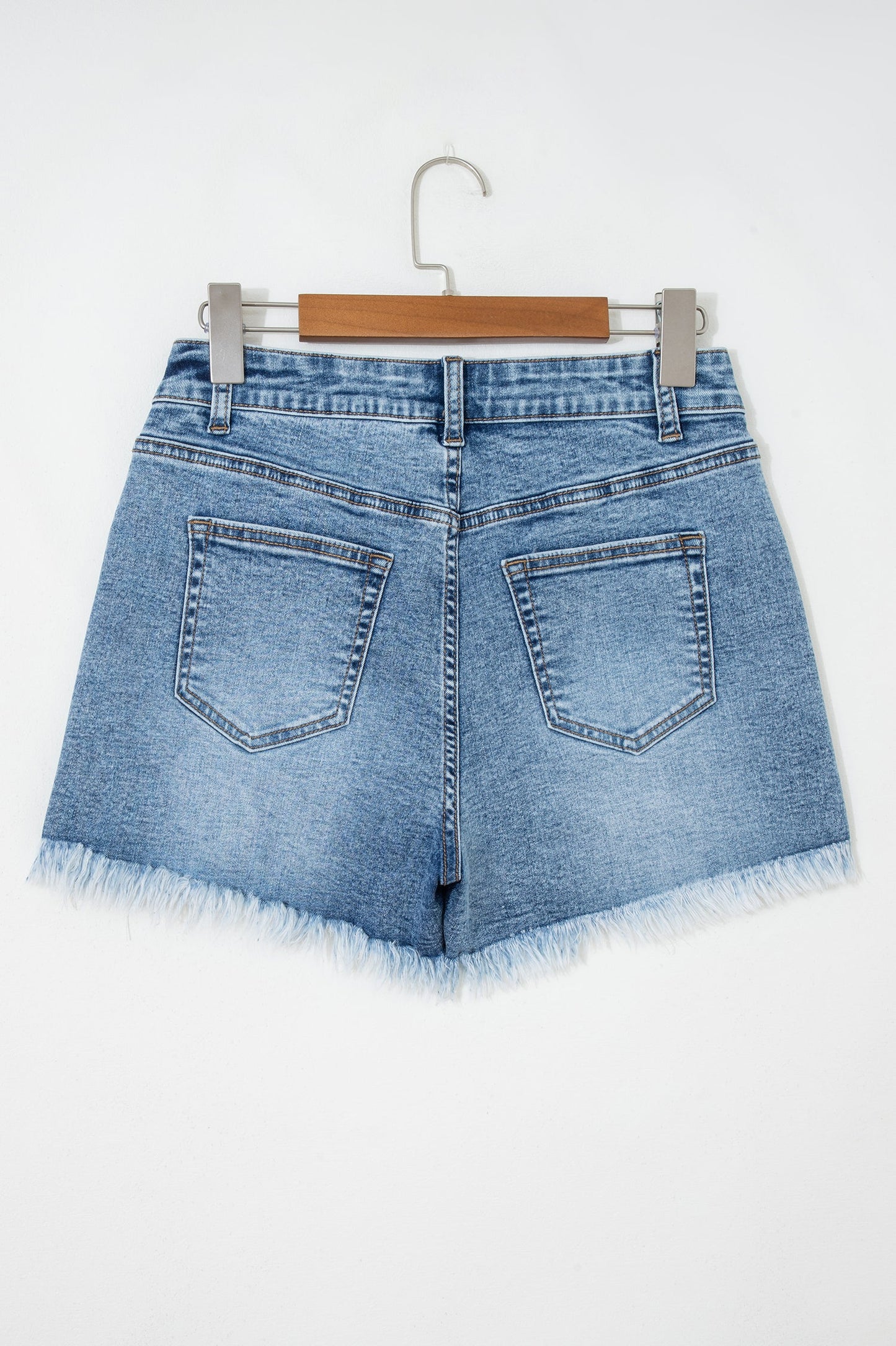 Hazel Blues® |  Dusk Blue Western Embroidery Stud Denim Shorts Summer Daily Wear