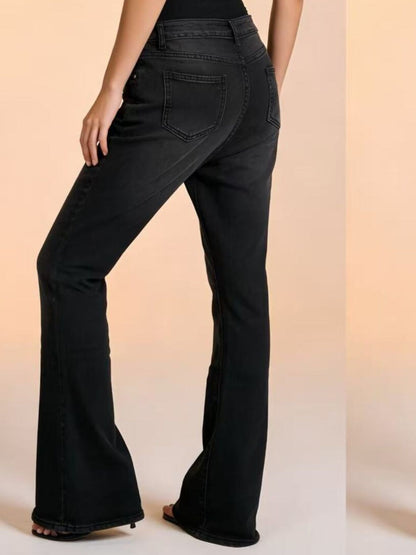 Hazel Blues® | Vintage Wash High-Waisted Flare Jeans