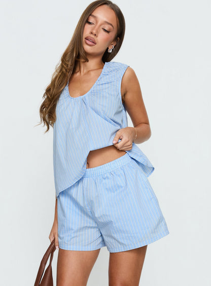 Carambola Mid Rise Shorts Blue