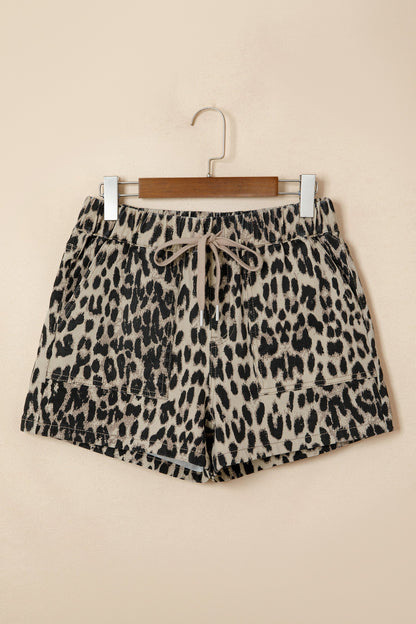 Hazel Blues® |  Leopard Love Denim Shorts | Leopard Lace Denim Shorts