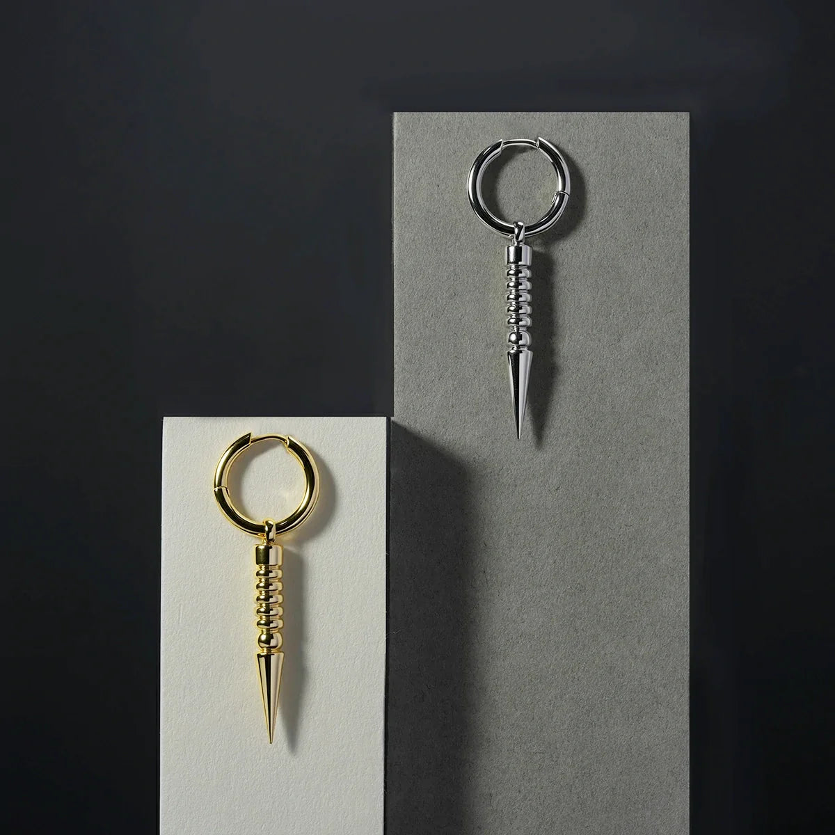 THORN DROP HOOPS EARRINGS