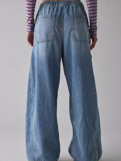 Hazel Blues® |  Drawstring Waist Cargo Jeans