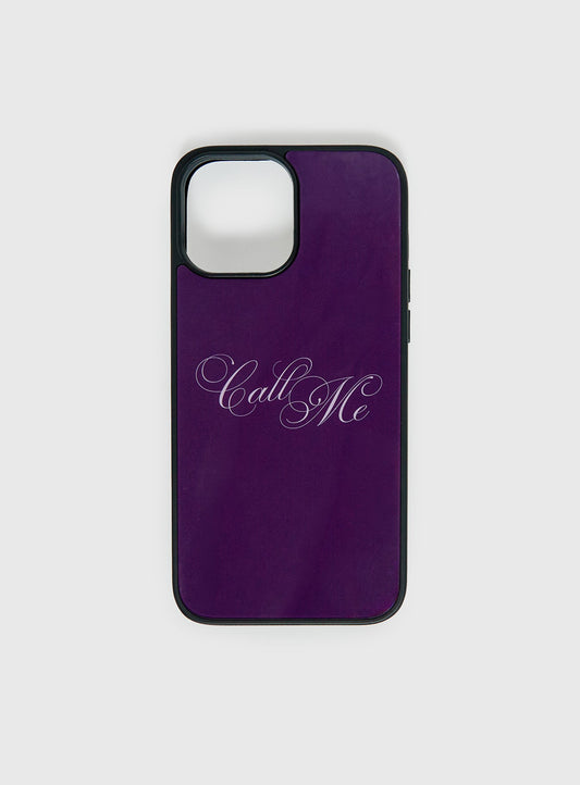 Call Me Please iPhone Case Plum