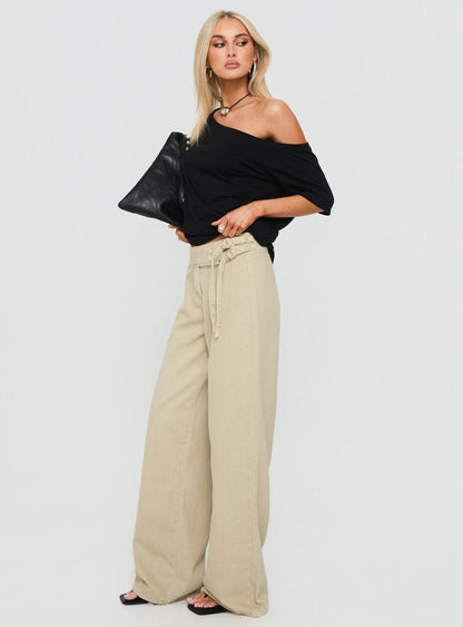 Boxie Mid Rise Wide Leg Jeans Washed Green