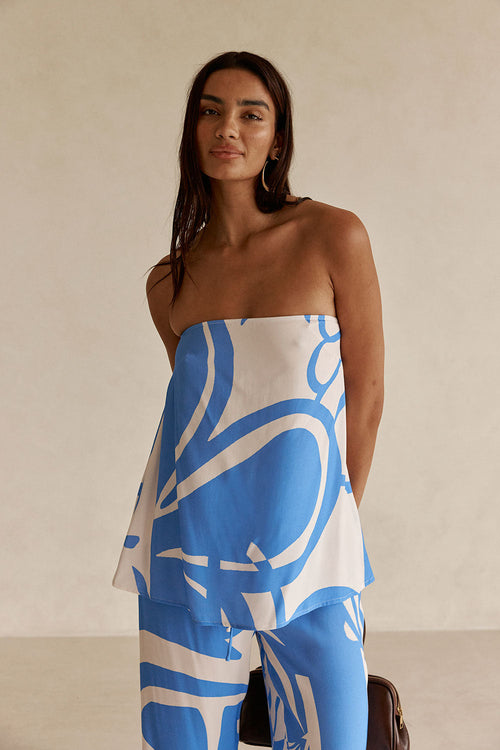 Alma Top - Palm Blue