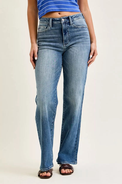 Hazel Blues® |  Judy Blue Mid Rise 90s Straight Jeans