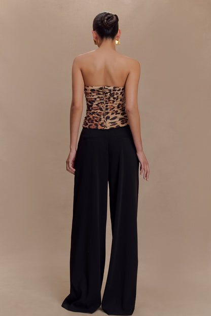 Jacqueline Pleated Wide Leg Pants - Black