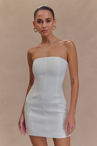 Maci Crepe Mini Dress - White