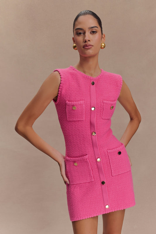 Mia Knit Mini Dress - Pink