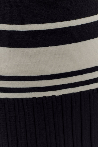 Solaris Strapless Contrast Knit Maxi Dress - Black/White