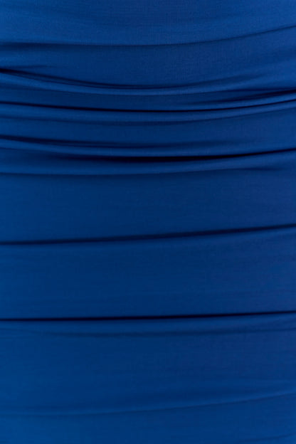 Camila Ruched Halter Midi Dress - Cobalt