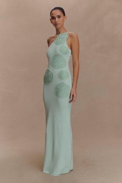 Teneika Crochet Knit Maxi Dress - Light Aqua