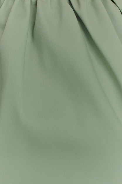 Ariana Pleated Neck Mini Dress - Sage