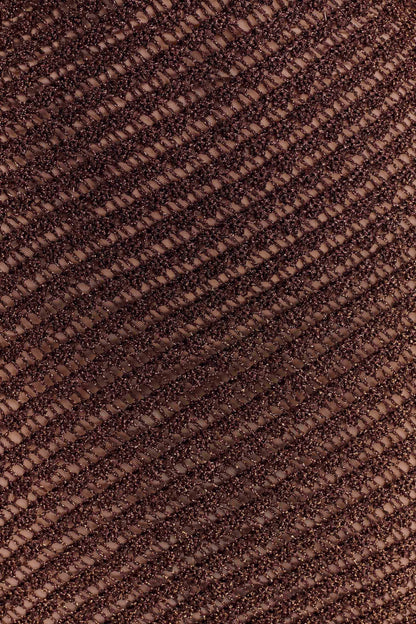Raelynn Metallic Knit Fringe Midi Dress - Dark Chocolate