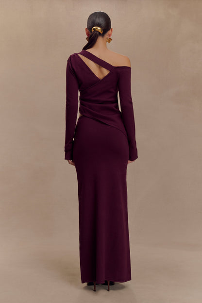 Miles Knit Maxi Skirt - Plum