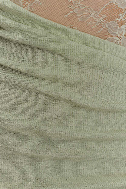 Luxie Lace Knit Mini Dress - Pastel Green