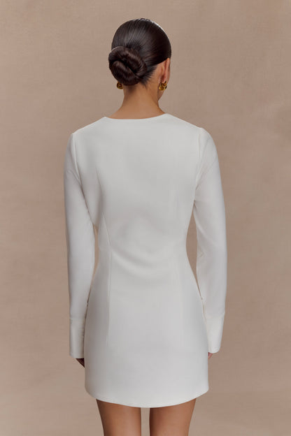 Carina Peplum Cotton Shirt Dress - White