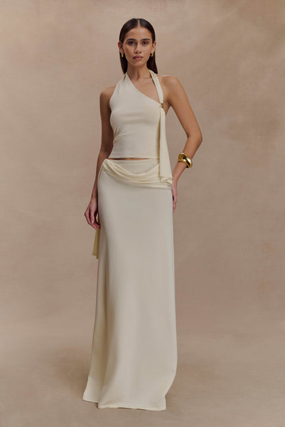 Xanthia Knit Halter Top - Ivory