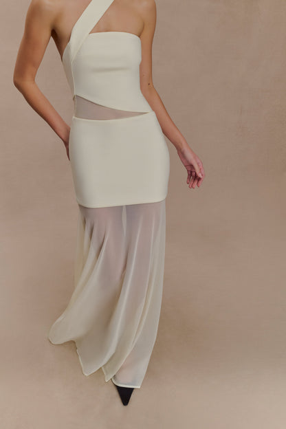 Vashti Cut Out Mesh Maxi Dress - Ivory