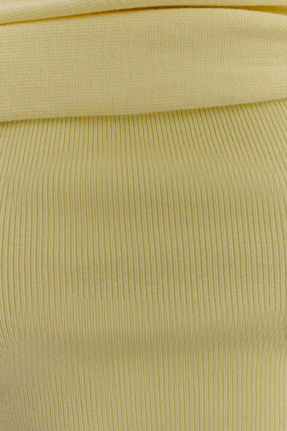 Irene Gathered Knit Maxi Skirt - Lemon