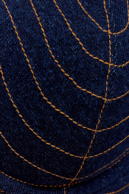 Belle Denim Cropped Bralette - Indigo Blue