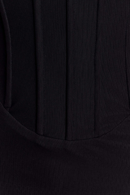 Gemma Strapless Mesh Maxi Dress - Black