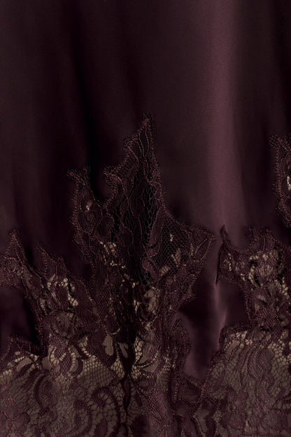 Nina Satin And Lace Camisole - Chocolate