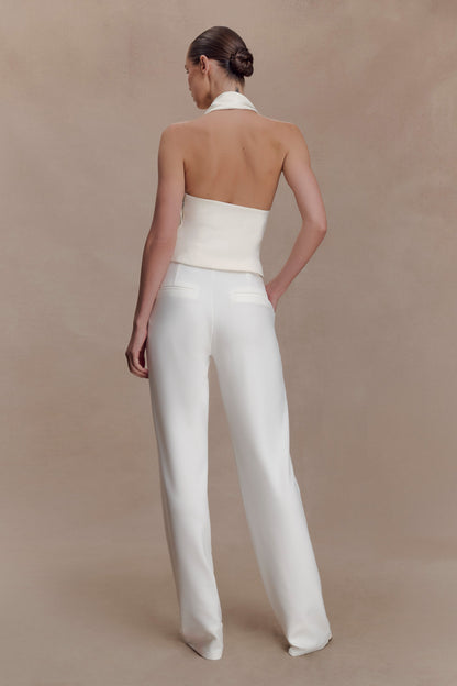 Marina Halter Top With Hardware - Ivory