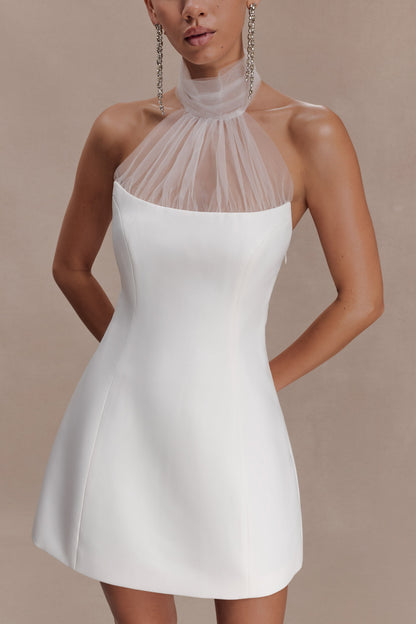 Riley Halter Suiting Mini Dress - Ivory